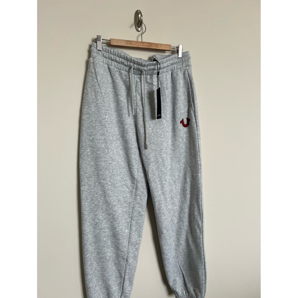 True Religion Joggers Medium Grey Boyfriend Fit Sweatpants NWT - Picture 9 of 13